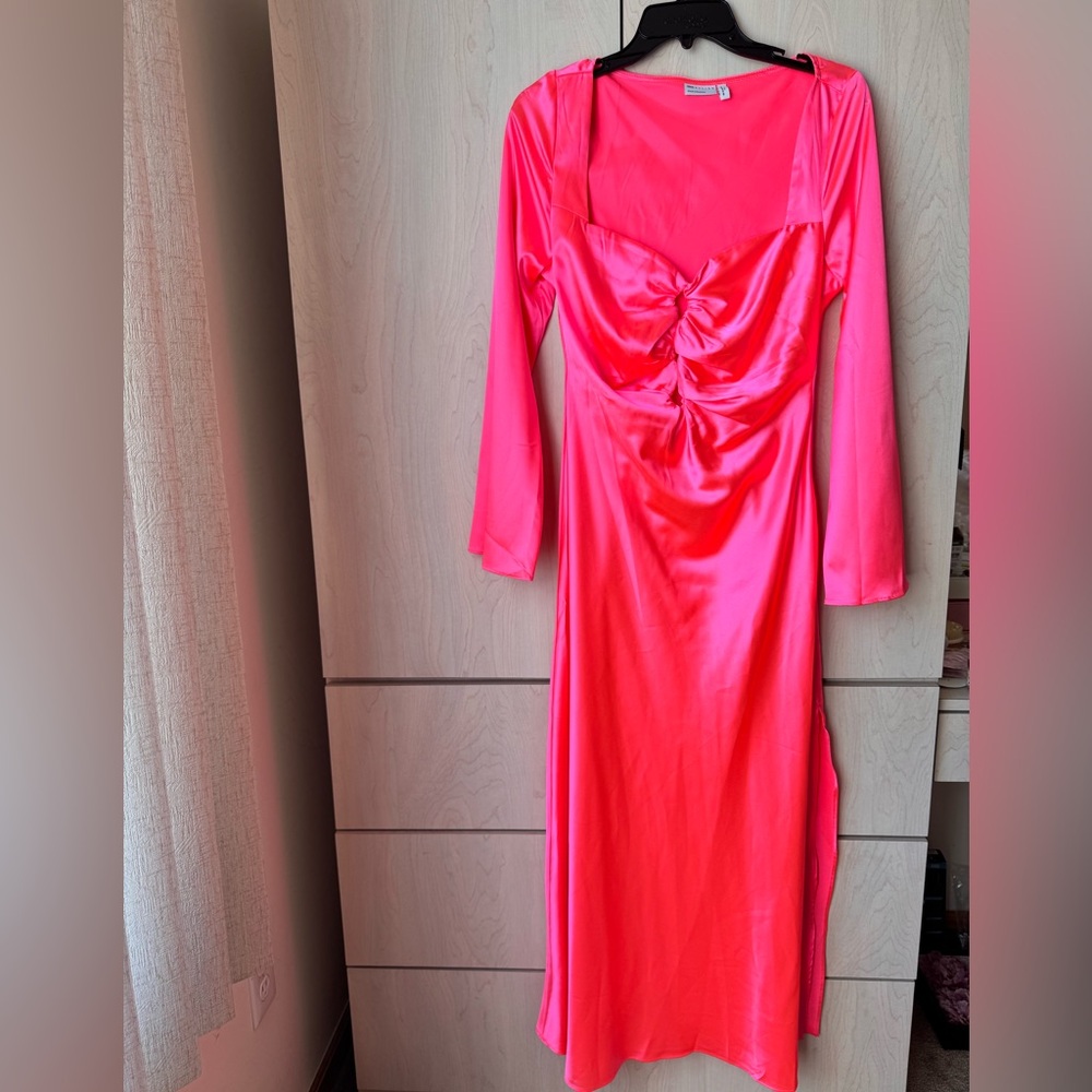 Elegant Pink Satin Dress
